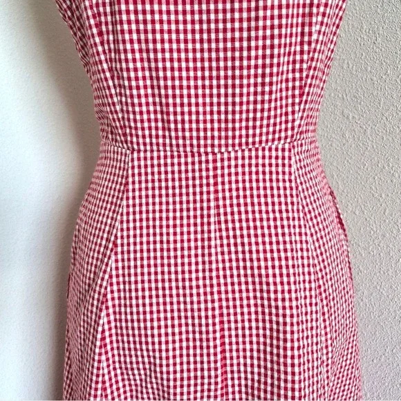 Rachel Zoe Red and White Gingham Midi Dress - Picture 13 of 15